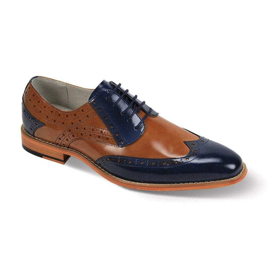 Giovanni Troy Navy/Tan Mens Dress Shoe - Giovanni - Flyclothing LLC