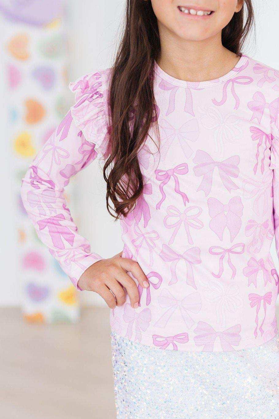 Twinkle Ties L/S Ruffle Tee - Mila & Rose ® - Flyclothing LLC