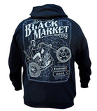 Black Market Art Company Two Wheel Terror Men's Zip Hoodie - Black Market Art Company - Flyclothing LLC