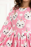 Unicorn Kitties 3/4 Sleeve Pocket Twirl Dress - Mila & Rose ® - Flyclothing LLC