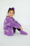 Lilac/Coconut Bow Cozy Cardigan - Mila & Rose ® - Flyclothing LLC