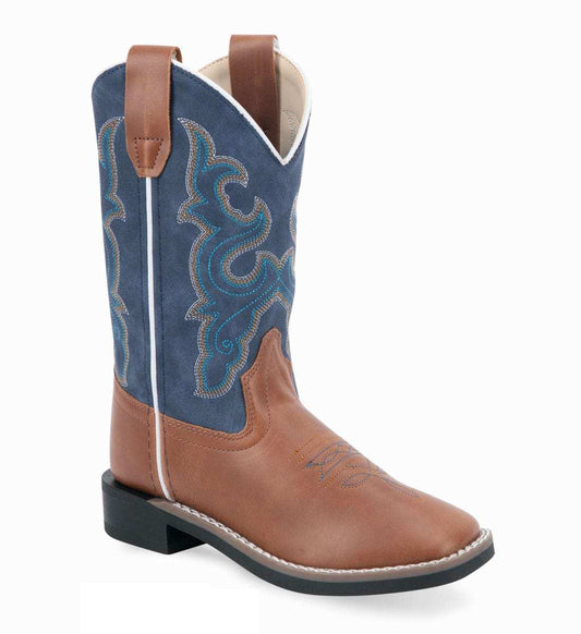 Old West Children All Over Leatherette Material Broad Square Toe Boots - Old West - Flyclothing LLC