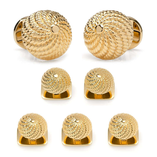 VDP 3D Colony Gold Stainless Stud Set - Cufflinks.com - Flyclothing LLC
