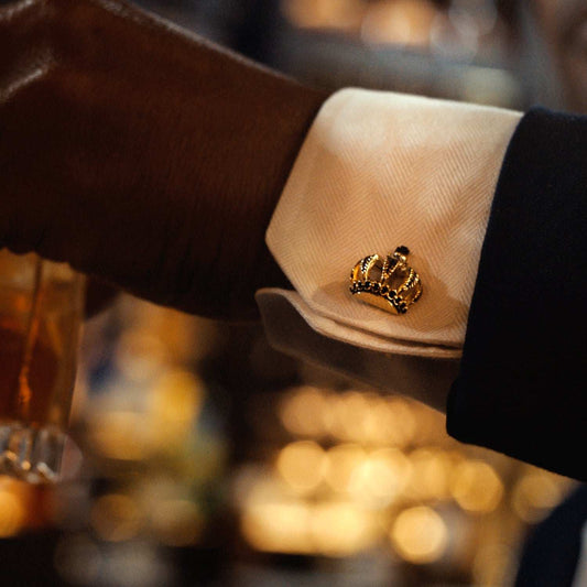VDP 3D Crown Royal Gold Stainless Cufflinks - Cufflinks.com - Flyclothing LLC