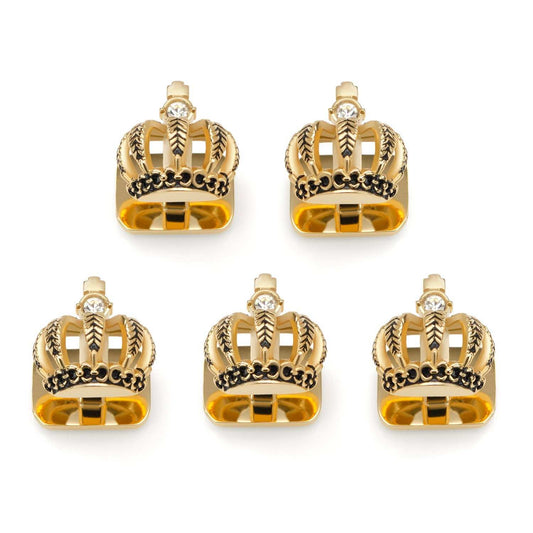 VDP 3D Crown Royal Gold Stainless Studs - Cufflinks.com - Flyclothing LLC