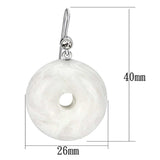 VL068 - IP rhodium (PVD) Brass Earrings with Synthetic Synthetic Stone in White - Alamode - Flyclothing LLC