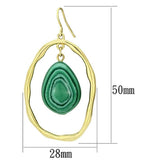 VL072 - IP Gold(Ion Plating) Brass Earrings with Synthetic MALACHITE in Turquoise - Alamode - Flyclothing LLC