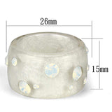 VL078 - Resin Ring with Top Grade Crystal in Aurora Borealis (Rainbow Effect) - Alamode - Flyclothing LLC