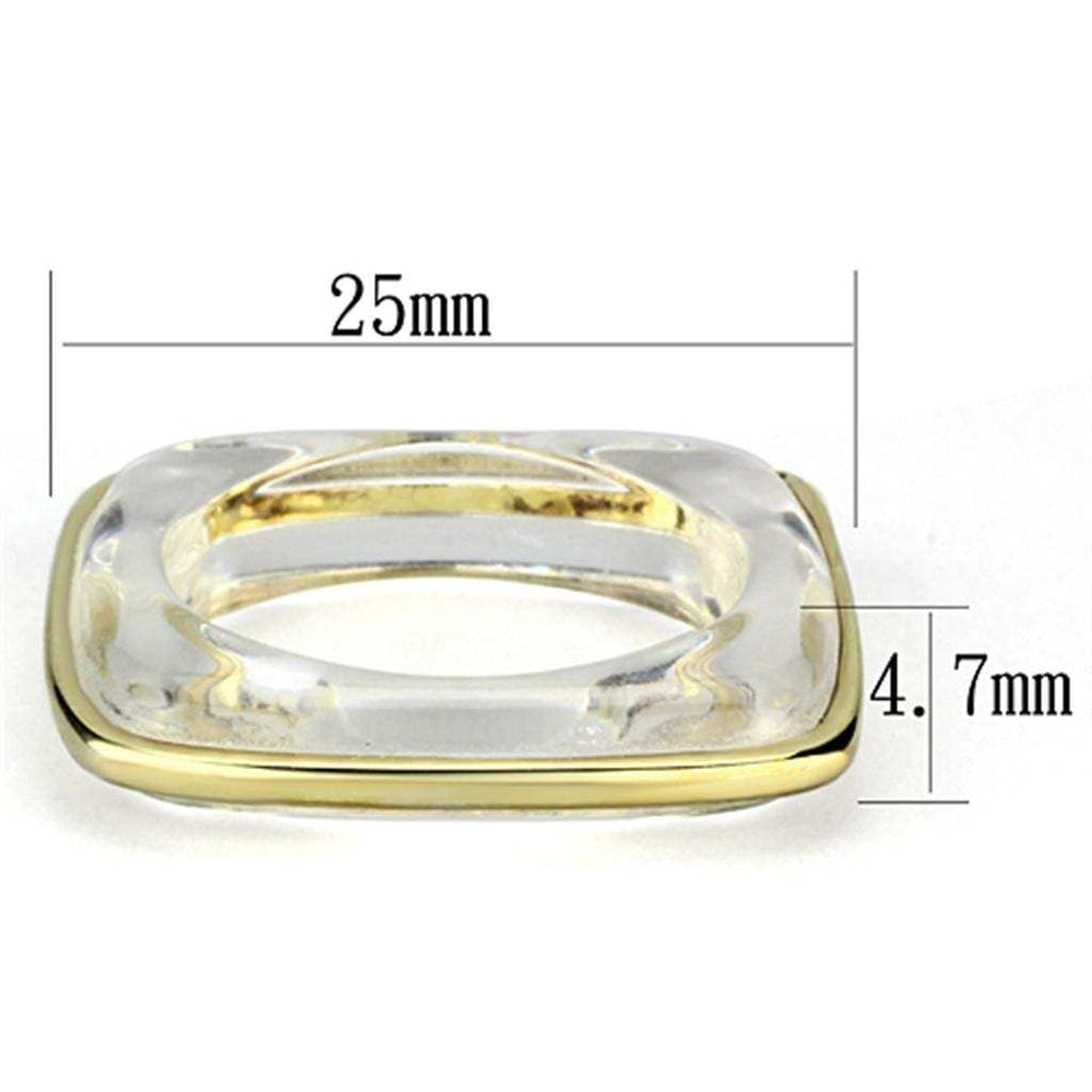 VL081 - IP Gold(Ion Plating) Brass Ring with Synthetic Synthetic Stone in Clear - Alamode - Flyclothing LLC