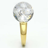 VL084 - IP Gold(Ion Plating) Brass Ring with Synthetic Synthetic Stone in Clear - Alamode - Flyclothing LLC