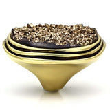 VL085 - IP Gold(Ion Plating) Brass Ring with Synthetic Synthetic Stone in Champagne - Alamode - Flyclothing LLC