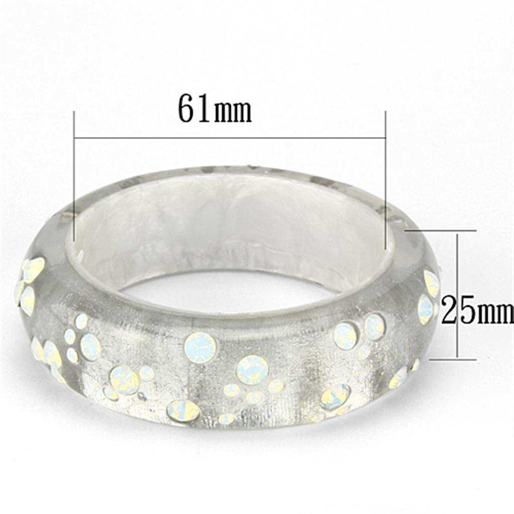 VL092 - Resin Bangle with Top Grade Crystal in Aurora Borealis (Rainbow Effect) - Alamode - Flyclothing LLC
