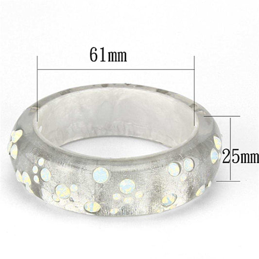 VL092 - Resin Bangle with Top Grade Crystal in Aurora Borealis (Rainbow Effect) - Alamode - Flyclothing LLC
