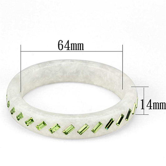 VL093 - Resin Bangle with Top Grade Crystal in Peridot - Alamode - Flyclothing LLC
