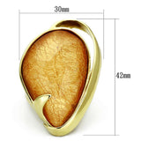 VL098 - IP Gold(Ion Plating) Stainless Steel Ring with Synthetic Synthetic Stone in Orange - Alamode - Flyclothing LLC