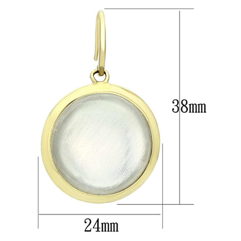 VL102 - IP Gold(Ion Plating) Brass Earrings with Synthetic Synthetic Stone in Clear - Alamode - Flyclothing LLC