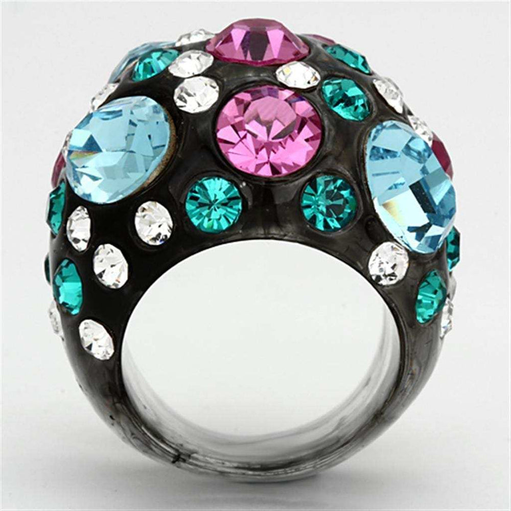 VL103 - Resin Ring with Top Grade Crystal in Multi Color - Alamode - Flyclothing LLC