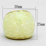 VL109 - IP Gold(Ion Plating) Stainless Steel Ring with Synthetic Synthetic Stone in Citrine Yellow - Alamode - Flyclothing LLC