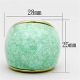 VL110 - IP Gold(Ion Plating) Stainless Steel Ring with Synthetic Synthetic Stone in Emerald - Alamode - Flyclothing LLC