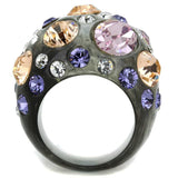 VL114 - Resin Ring with Top Grade Crystal in Multi Color - Alamode - Flyclothing LLC