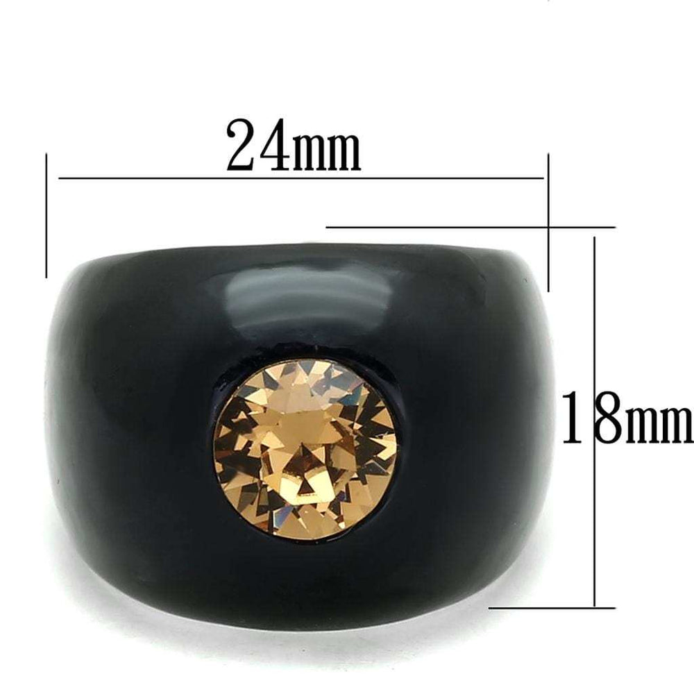 VL115 - Resin Ring with Top Grade Crystal in Light Smoked - Alamode - Flyclothing LLC