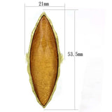 VL120 - IP Gold(Ion Plating) Stainless Steel Ring with Synthetic Synthetic Stone in Orange - Alamode - Flyclothing LLC