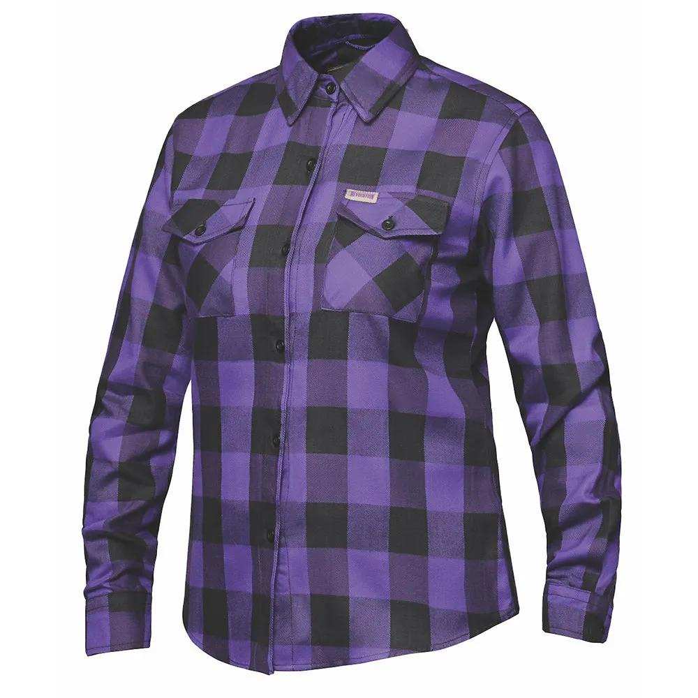 Valkarie - Ladies Black & Purple Armored Flannel - Unik Just for Bikers - Flyclothing LLC
