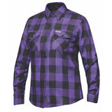 Valkarie - Ladies Black & Purple Armored Flannel - Unik Just for Bikers - Flyclothing LLC