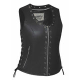 Vaquera - Ladies Premium Leather Vest - Unik Just for Bikers - Flyclothing LLC