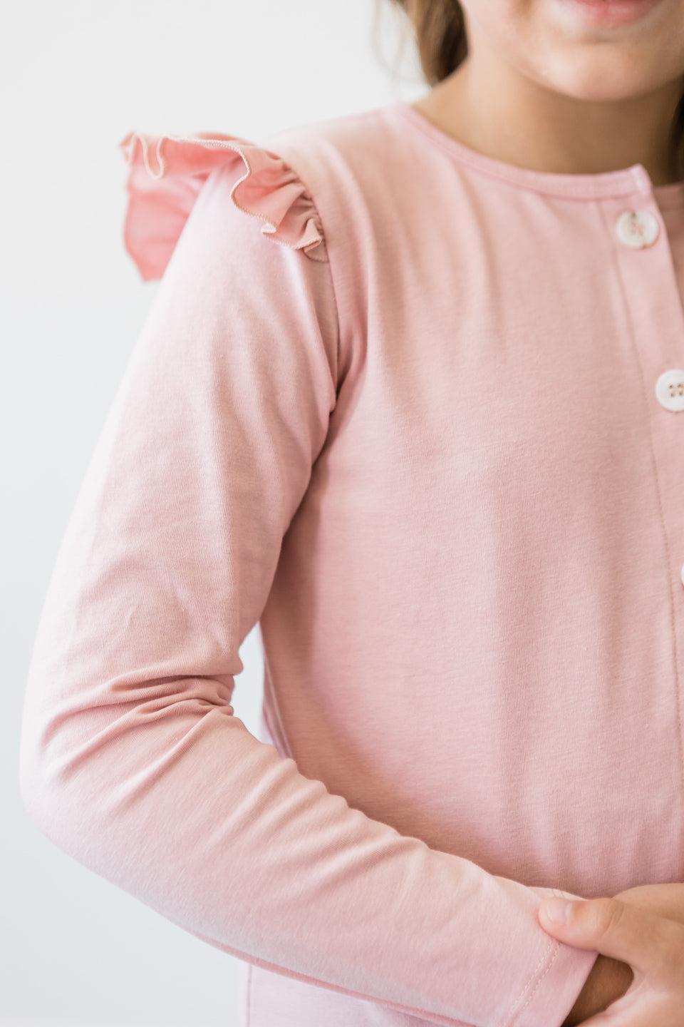 Vintage Pink Ruffle Cardigan - Mila & Rose ® - Flyclothing LLC
