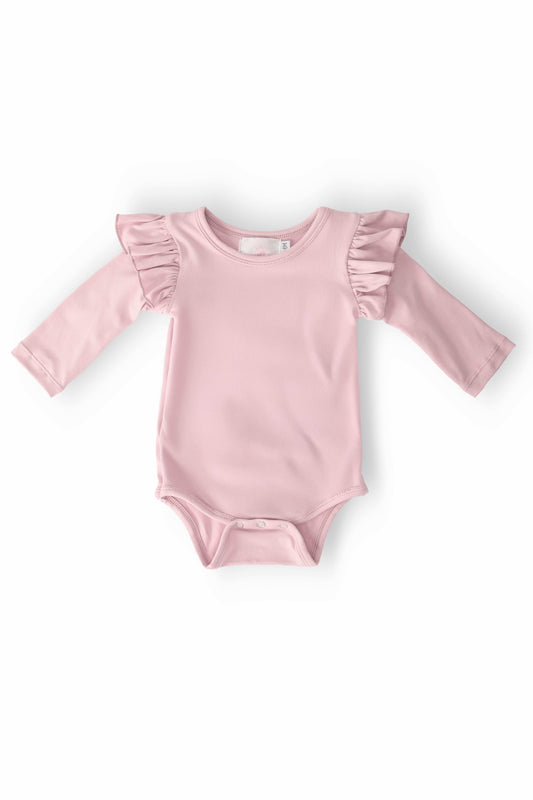 Vintage Pink L/S Flutter Bodysuit - Mila & Rose ® - Flyclothing LLC