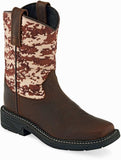 Old West Brown Foot Camo Shaft Youth's Square Toe Boots - Old West - Flyclothing LLC