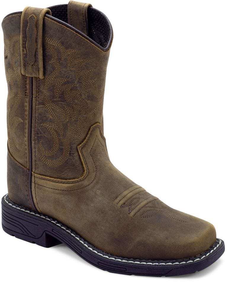 Old West Brown CHILDREN'S SQUARE TOE BOOTS - Old West - Flyclothing LLC