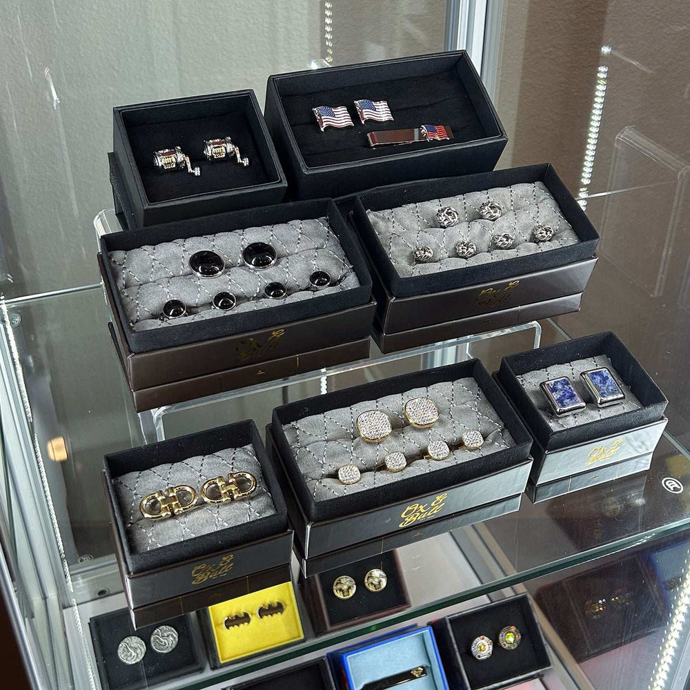 Retail Glass Display White Cabinet With Locking Storage - Cufflinks.com - Flyclothing LLC
