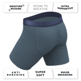 The Wake In The Lake | Tonal Teal Long Leg Ball Hammock® Pouch Underwear With Fly - Shinesty - Flyclothing LLC