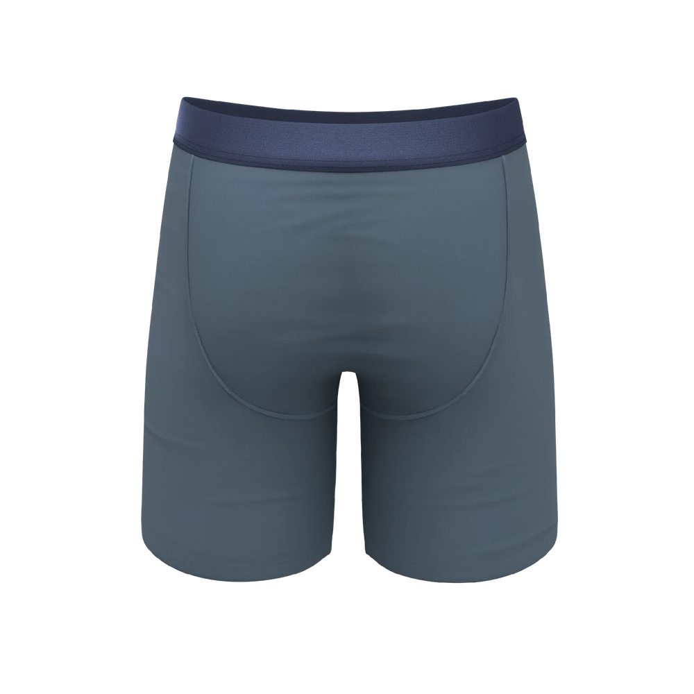 The Wake In The Lake | Tonal Teal Long Leg Ball Hammock® Pouch Underwear With Fly - Shinesty - Flyclothing LLC