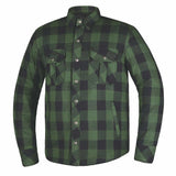 Warrior - Mens Black & Green Armored Flannel - Unik Just for Bikers - Flyclothing LLC
