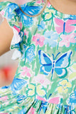 Watercolor Butterflies Flutter Sleeve Twirl Dress - Mila & Rose ® - Flyclothing LLC
