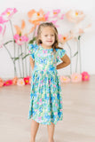 Watercolor Butterflies Flutter Sleeve Twirl Dress - Mila & Rose ® - Flyclothing LLC