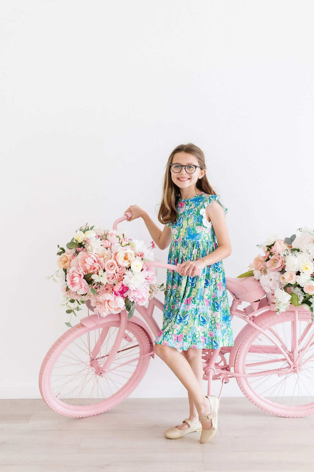 Watercolor Butterflies Flutter Sleeve Twirl Dress - Mila & Rose ® - Flyclothing LLC