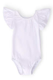 White S/S Flutter Sleeve Leotard - Mila & Rose ® - Flyclothing LLC