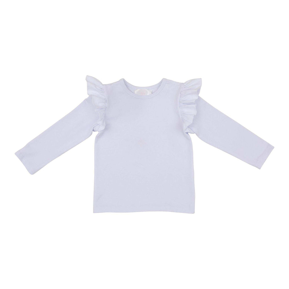 White L/S Ruffle Tee - Mila & Rose ® - Flyclothing LLC