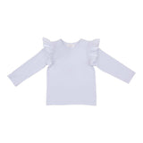 White L/S Ruffle Tee - Mila & Rose ® - Flyclothing LLC