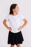 White Ruffle Pocket Tee - Mila & Rose ® - Flyclothing LLC