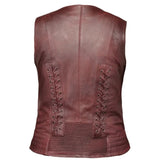Wicked Tread - Ladies Premium Leather Vest - Unik Just for Bikers - Flyclothing LLC