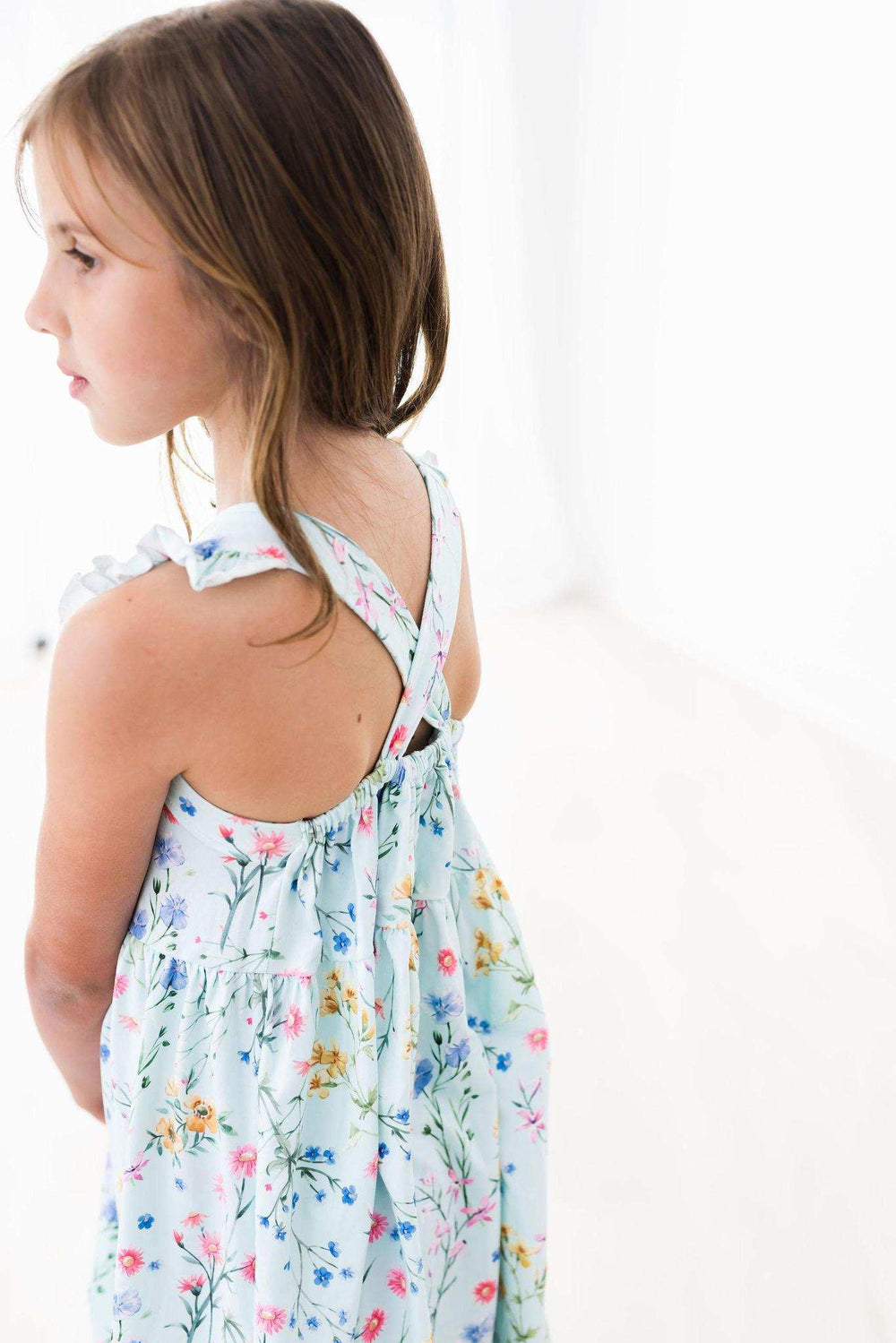 Wild Woods Ruffle Cross Back Dress - Mila & Rose ® - Flyclothing LLC