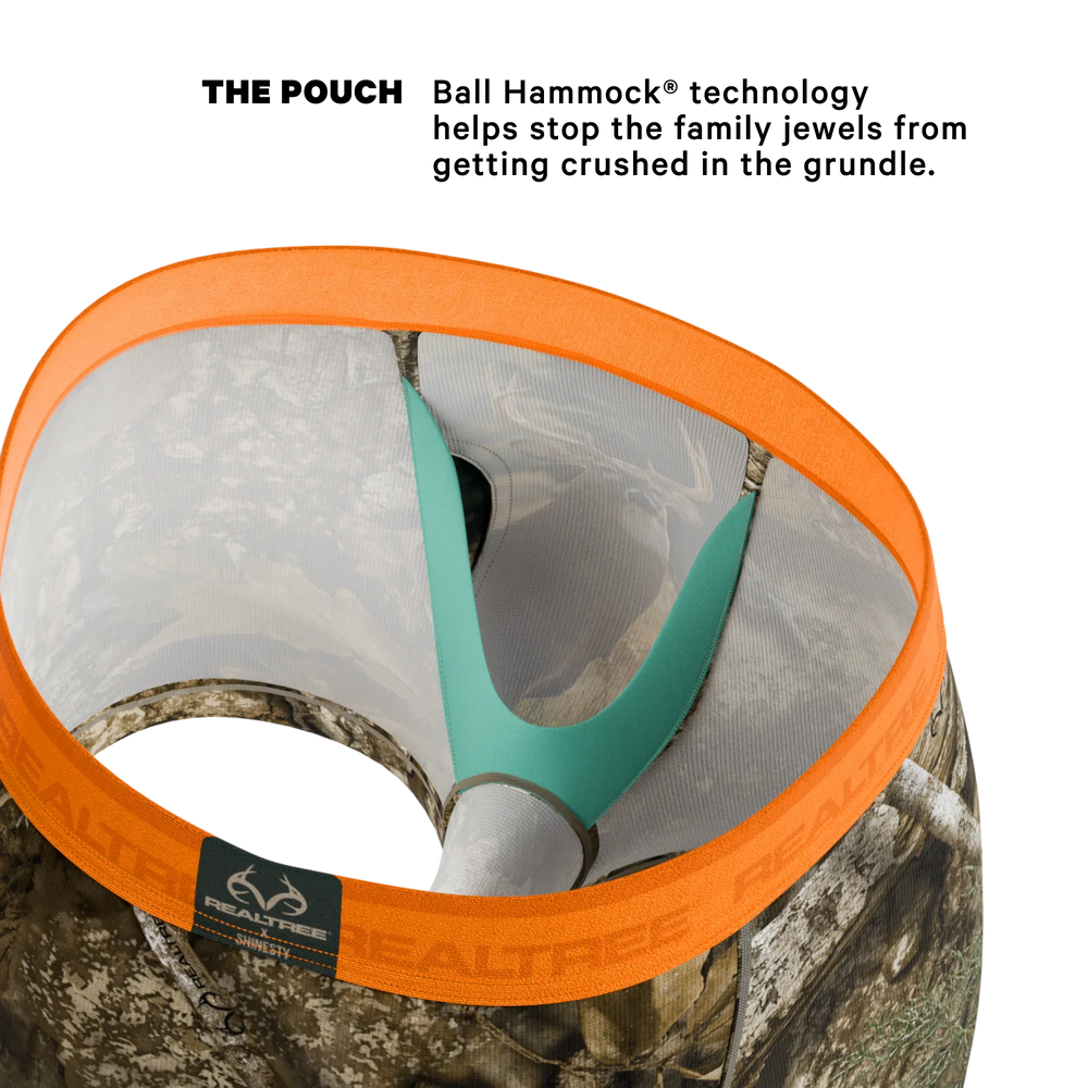 The Wild Game | Realtree x Shinesty Neon Orange Ball Hammock® Pouch Trunks Underwear - Shinesty - Flyclothing LLC