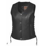 Keystone - LADIES PREMIUM LEATHER VEST - Unik Just for Bikers - Flyclothing LLC