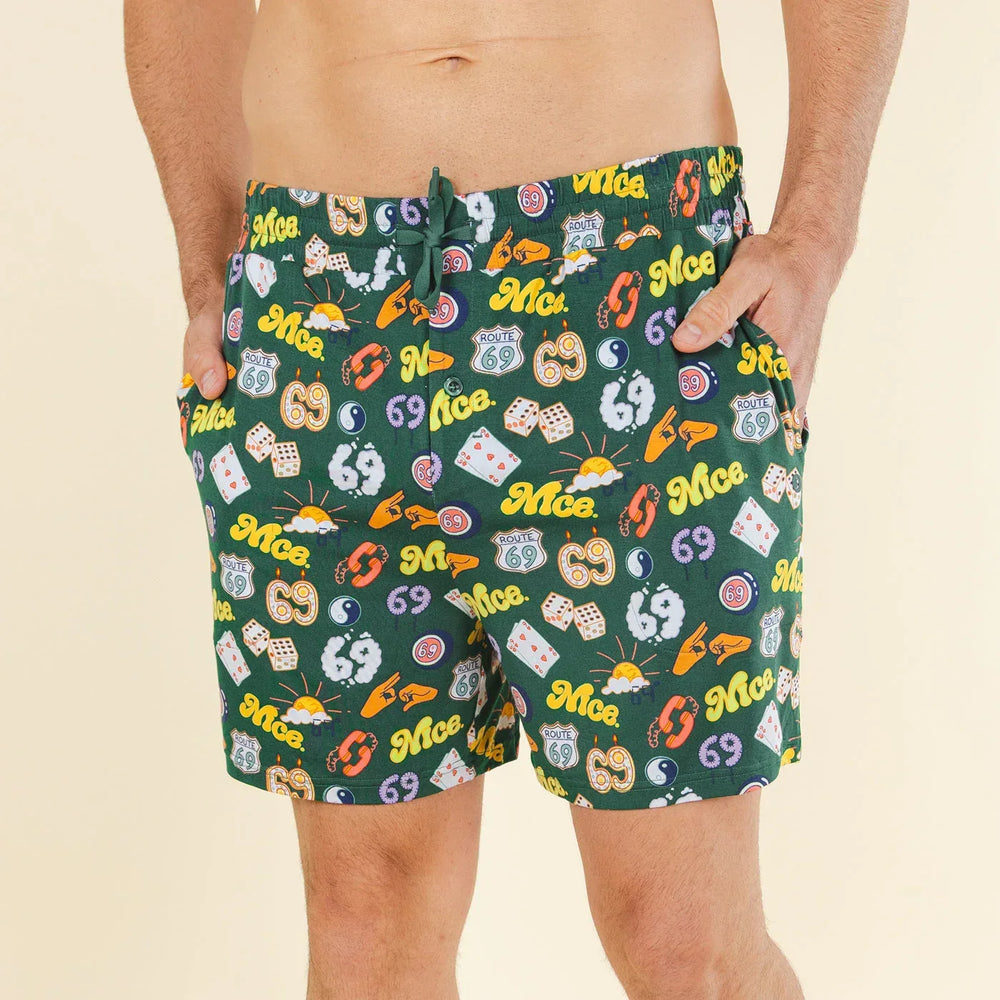 The Wine Dine & 69 | Route 69 Men’s Pajama Shorts - Shinesty - Flyclothing LLC