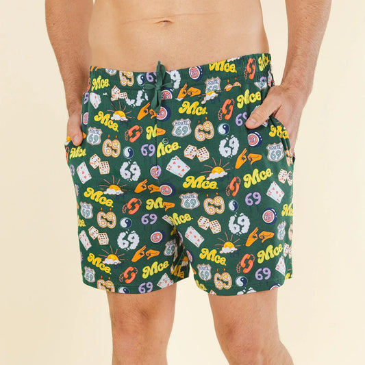 The Wine Dine & 69 | Route 69 Men’s Pajama Shorts - Shinesty - Flyclothing LLC